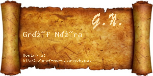 Gróf Nóra névjegykártya